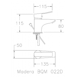 Bateria umywalkowa KUCHINOX MADERA BQM_022D